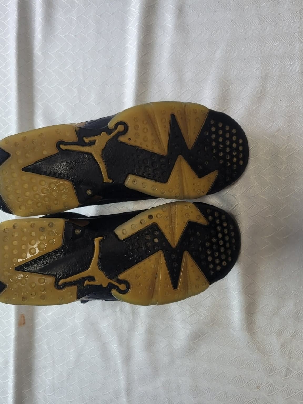 Air Jordan Black Suede Retro Sneakers with Gold Jumpman - Picture 7 of 13